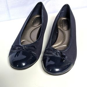 Navy almost-flats 1" heel